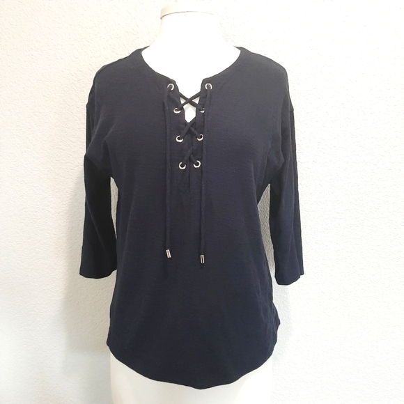 Tommy Hilfiger Tops - ⭐️5/$20 Tommy Hilfiger Blue 3/4 Sleeve Blouse Size SP
